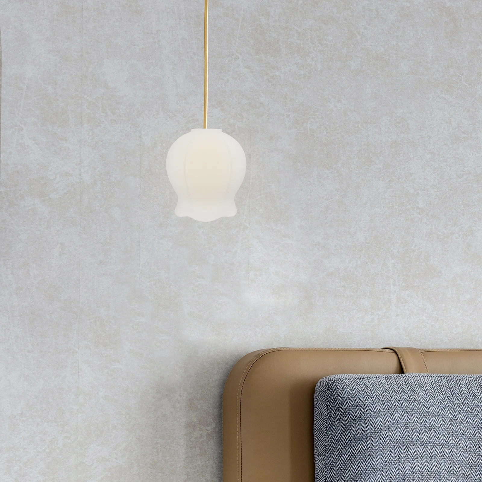 

Floral Edge Glass Lamp Shade Replacement - Globe for Pendant Lights - Decorative Living Room Bedroom Light Cover -