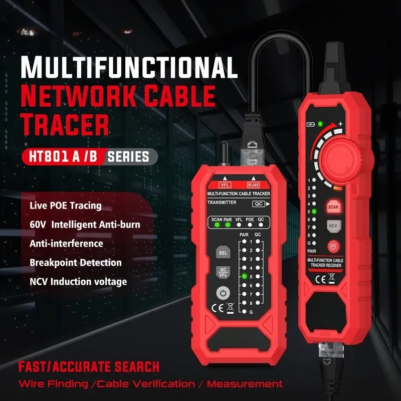 Network Cable Tester Multifunctional Line Finder Checker for IT Technicians Electricians RJ45 RJ11 Telephone Wire Tracker