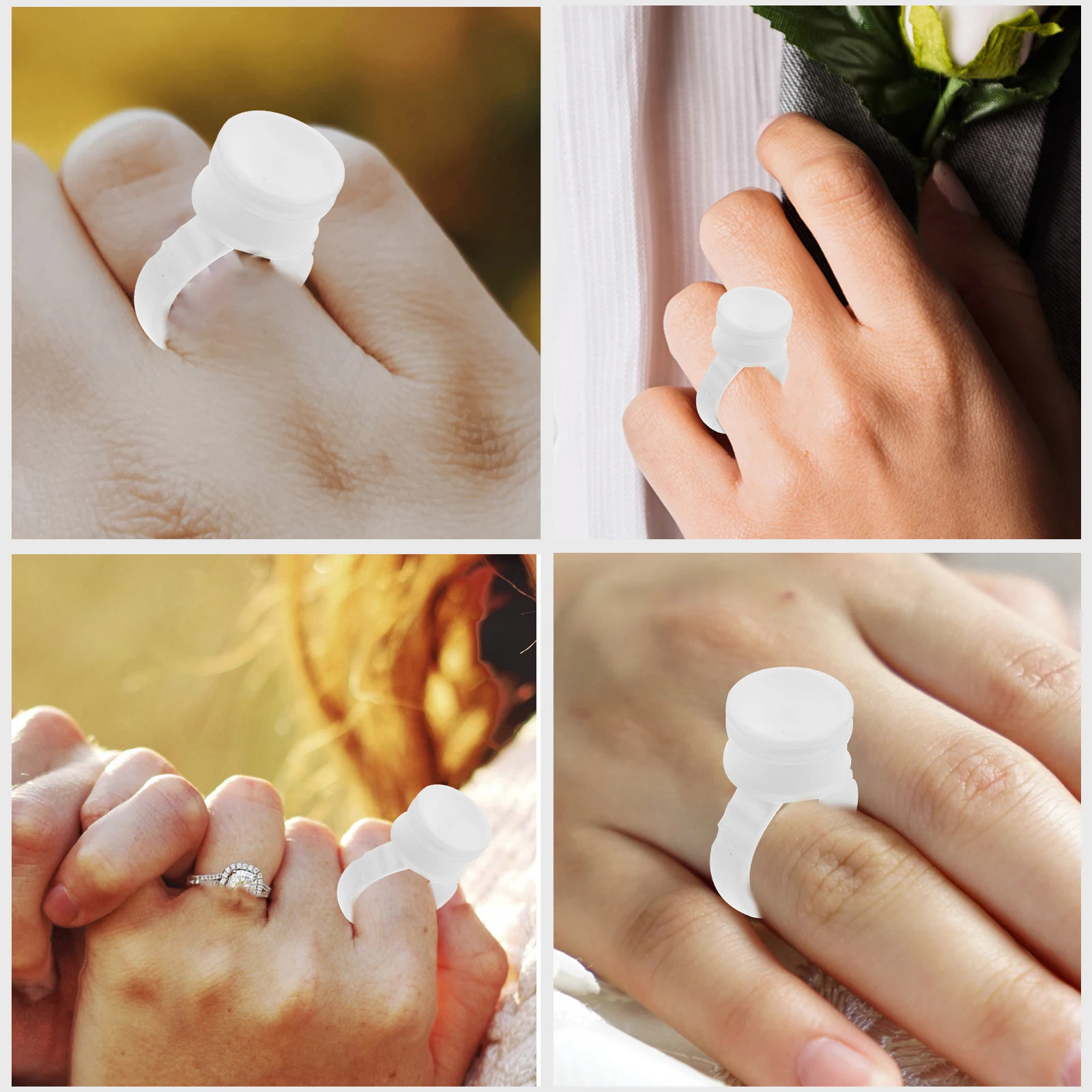 

100pcs Eyebrow Tattoo Rings Cup Disposable Clear Pigment Container For Professional Artists Quick Hygienic Ink Caps Ring Holder