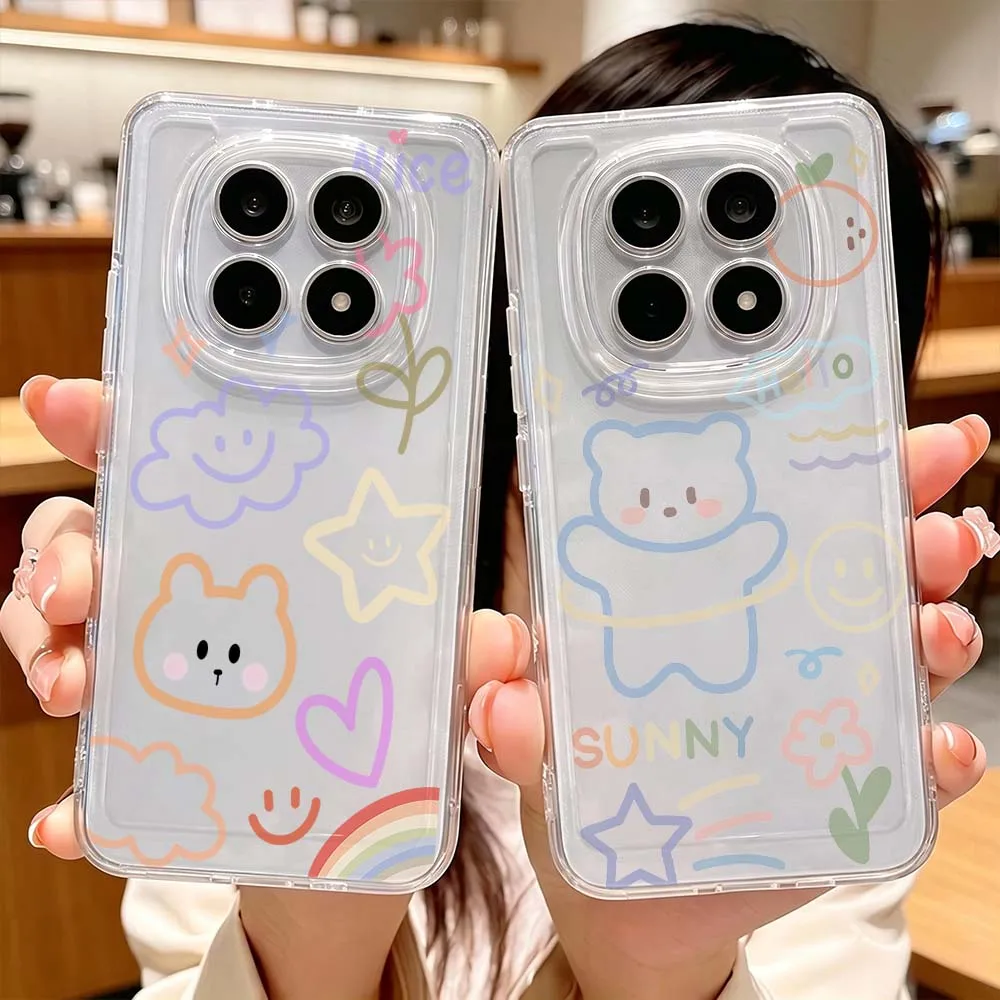 Art Cloud Smile Phone Case For Xiaomi POCO X7 X6 X5 F7 F6 F5 F4 M8 M6 C85 C71 Pro Protective Transparent Cover