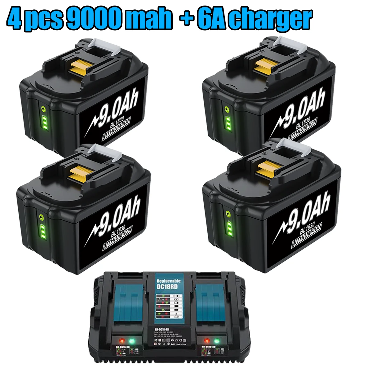 Voor Makita 18 V BL1830 9000 Mah Vervangende Batterij Compatibel Voor BL1860 BL1850 BL1840B BL1830B Power Tool Oplaadbare Batterij