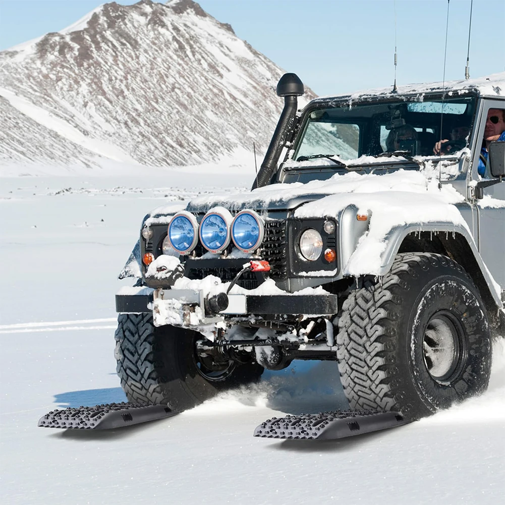 2 قطعة لوح تثبيت المضادة للانزلاق الطين حصيرة تثبيت سيارة الطوارئ الهروب حصيرة الطين الرمال الجر المساعدة للثلج على الطرق الوعرة