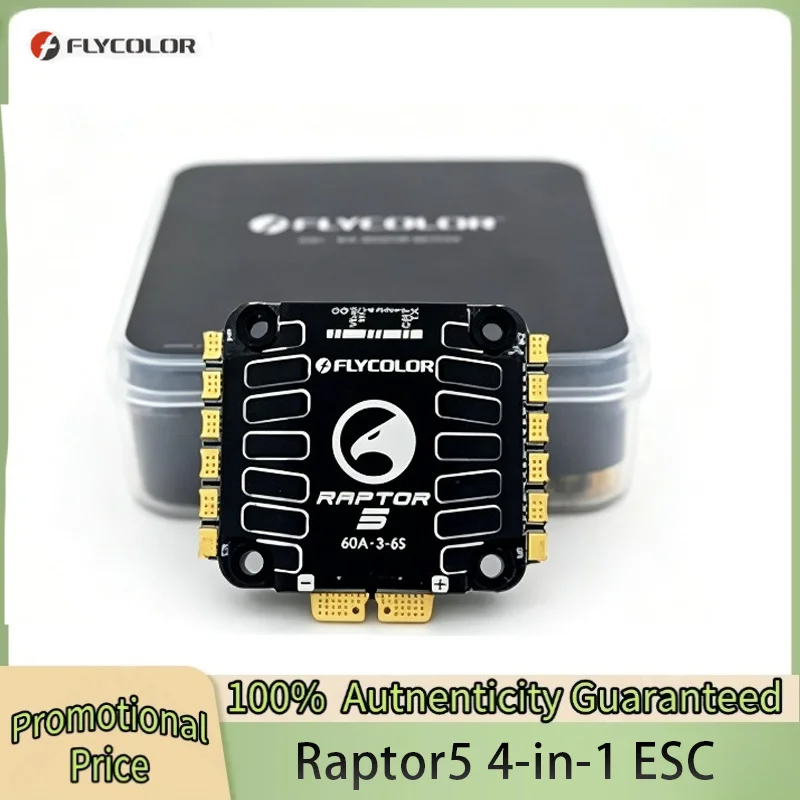

FLYCOLOR Raptor5 4in1 ESC 60A 45A G701 V5 PWM 128K 3-6S 30X30mm for FPV Drone Freestyle Flight Controller Stack DIY Parts