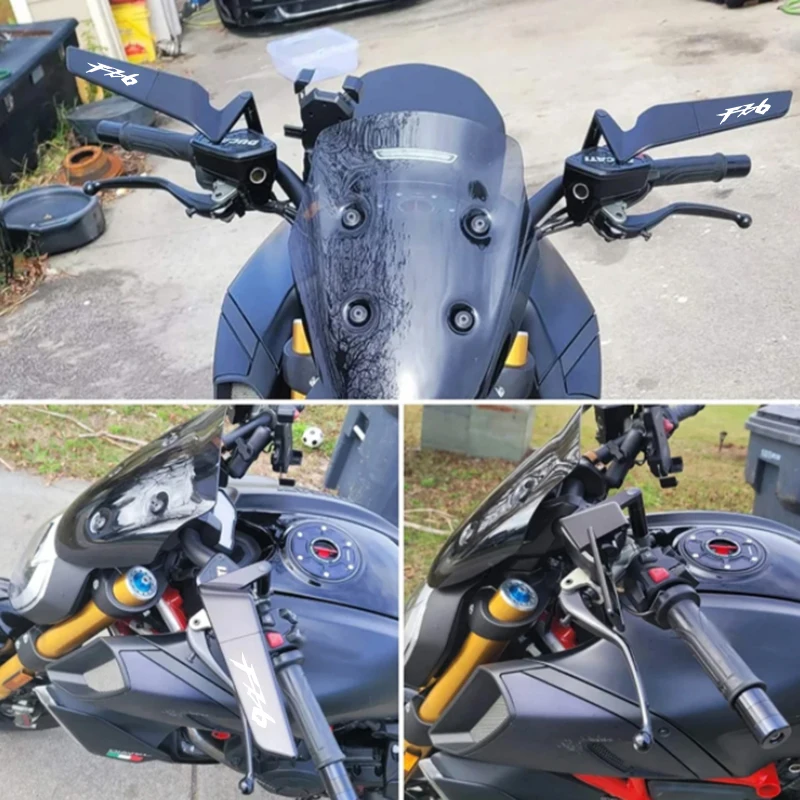 For Yamaha FZ6N FZ6S FZ6 Fazer Universal Motorcycle Accessories Side View Mirror Stealth Winglets Rearview Mirrors Kits