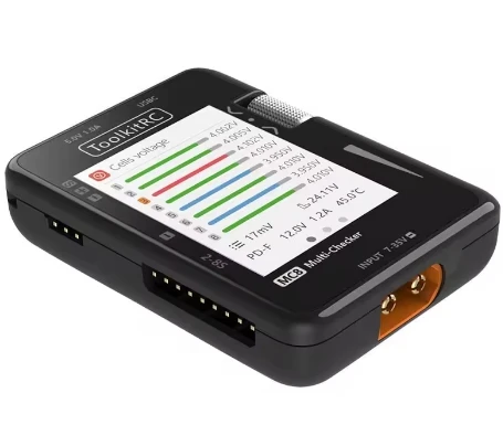 ToolkitRC MC8 Multi-Checker 2-8S LiPo Battery Checker Balancer Servo Tester USB-C PD Fast Charger