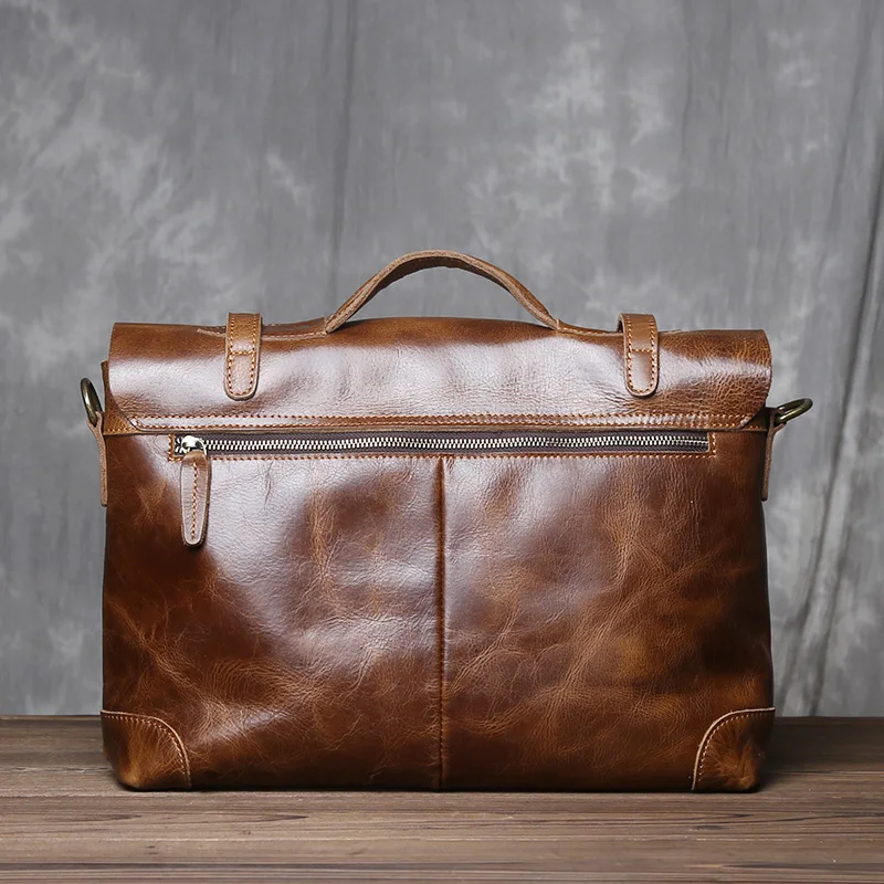 Retro Leder herren Handtasche Top Schicht Rindsleder Aktentasche Crazy Horse Leder Messenger Schulter Große Kapazität Computer Tasche NZPJ – Detail 27