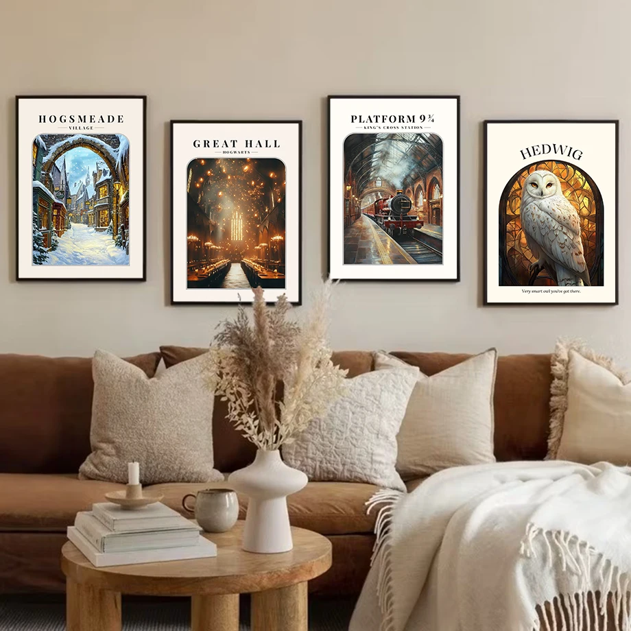 ويزلي سيارة معالج قرية دياجون زقاق السحر والسحر يطبع هوجورتس ملصق جدار الفن قماش غرفة المعيشة المنزلي ديكور