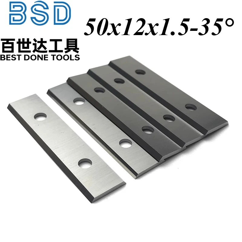2穴10個入り-50x12x15-35度リバーシブルブレードカッター-超硬ブレード-スパイラルプレーナーカッターヘッド用-木工機械用