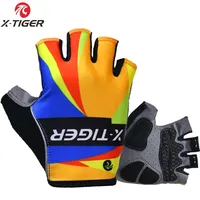 X-Tiger Road Bike 3D GEL Anti-Shock MTB Road Bike Gloves Reflective Anti-slip Sports Gym Gloves Men's Half Finger Gloves