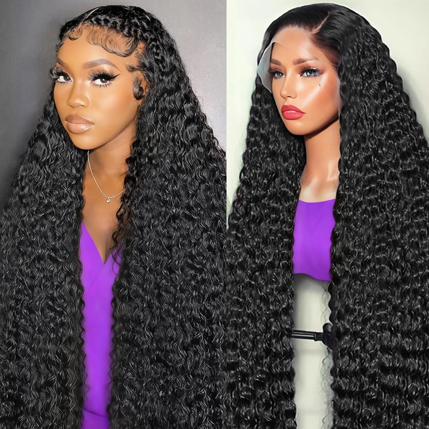 

Парик из натуральных волос Deep Wave, 13x6 HD Lace Frontal, Water Wave, 7x6 Lace Front, бразильский, для чернокожих женщин, плотность 220, 46 дюймов