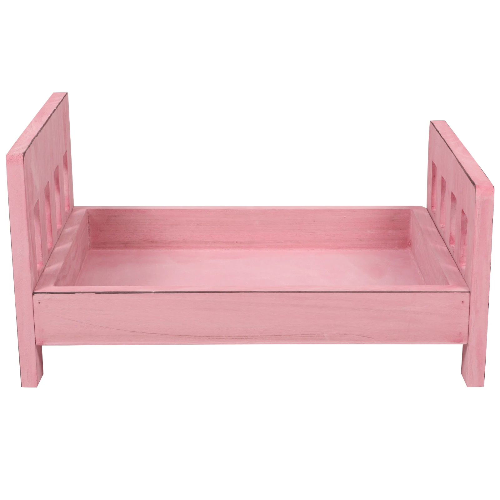 

1 Wooden Bed Pink Vintage Newborn Photography Prop Adjustable Height Durable Baby Bed Photo Accessories