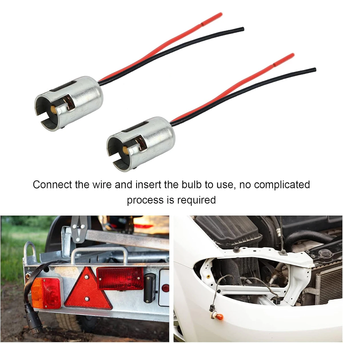 BA15D BA15S BA9S 1157 1156 LED Light Bulb Socket Holder, Turn Signal Light Harness LED Lamp Adapter (4pcs)