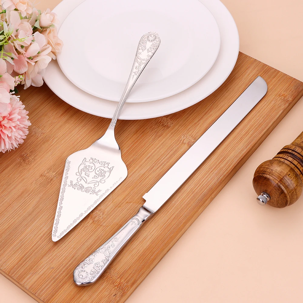 Stainless Steel Cake Knife Long Handle Shovel Gold Cutlery Sliver Luxury Royal Pizza Dessert Kitchen Tool Sliverware Tableware