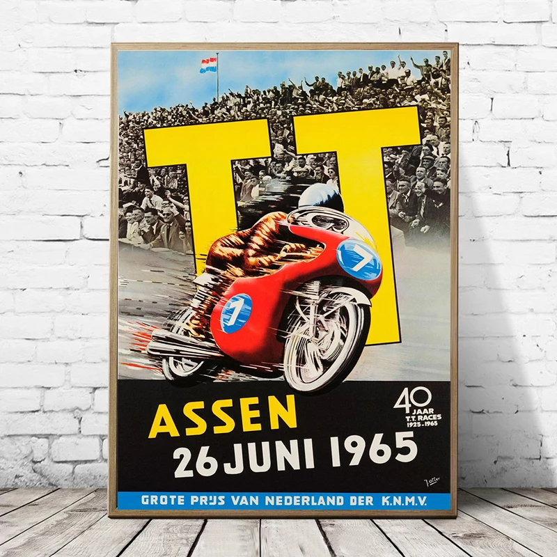 ملصقات سباقات TT العتيق الرسمية للدراجات النارية سباق الجائزة الكبرى لوحة قماشية لدراجات الدراجات صور فنية جدارية هدايا ديكور الغرف المنزلية