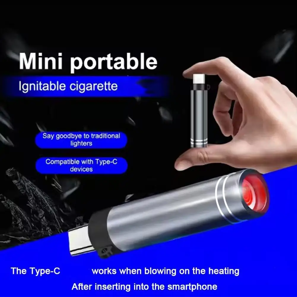 Mini Rechargeable Lighter Type-c Female Adapter Igniter Charging Wireless Portable Dropshipping Type-c Adapter Igniti A7m7