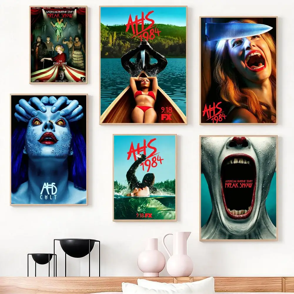 series American Horror Story Poster Poster HD Frameless Creamy Style Home Decor Wall Art for Living Room Bedroom Gift