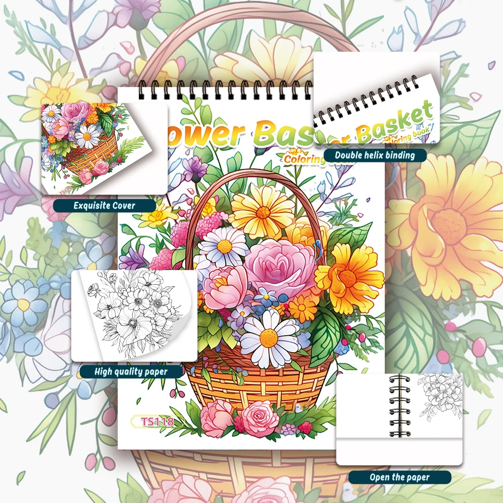 Malbuch für Erwachsene – 30 Blatt, Spiralbindung, speziell für Frauen, 11,2 x 8,3 Zoll, Zeichenbuch, Geburtstagsgeschenk, Geschenk für Feiertagspartys. – Detail 23