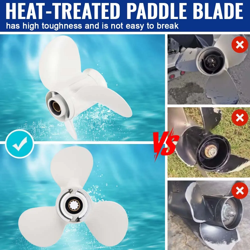 

9-7/8 x 13 Aluminum Outboard Propeller for Yamaha 20-30HP | OEM 664-45949-02-EL | Marine Replacement Prop Accessories