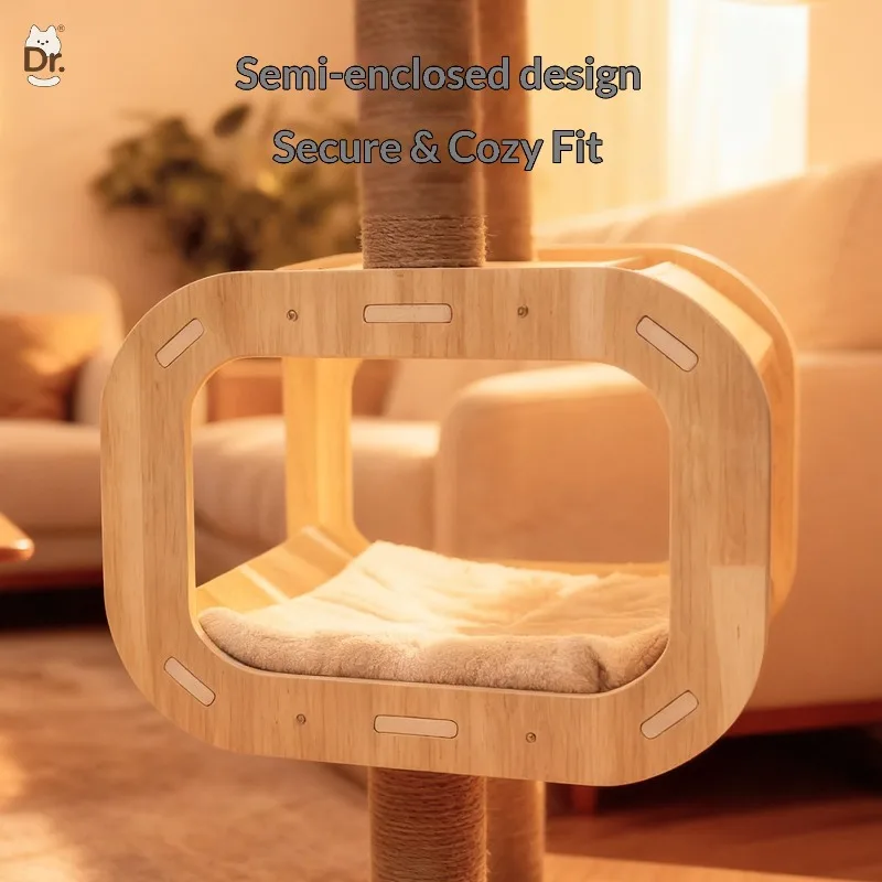 Solid Wood Cat Tree Villa 6