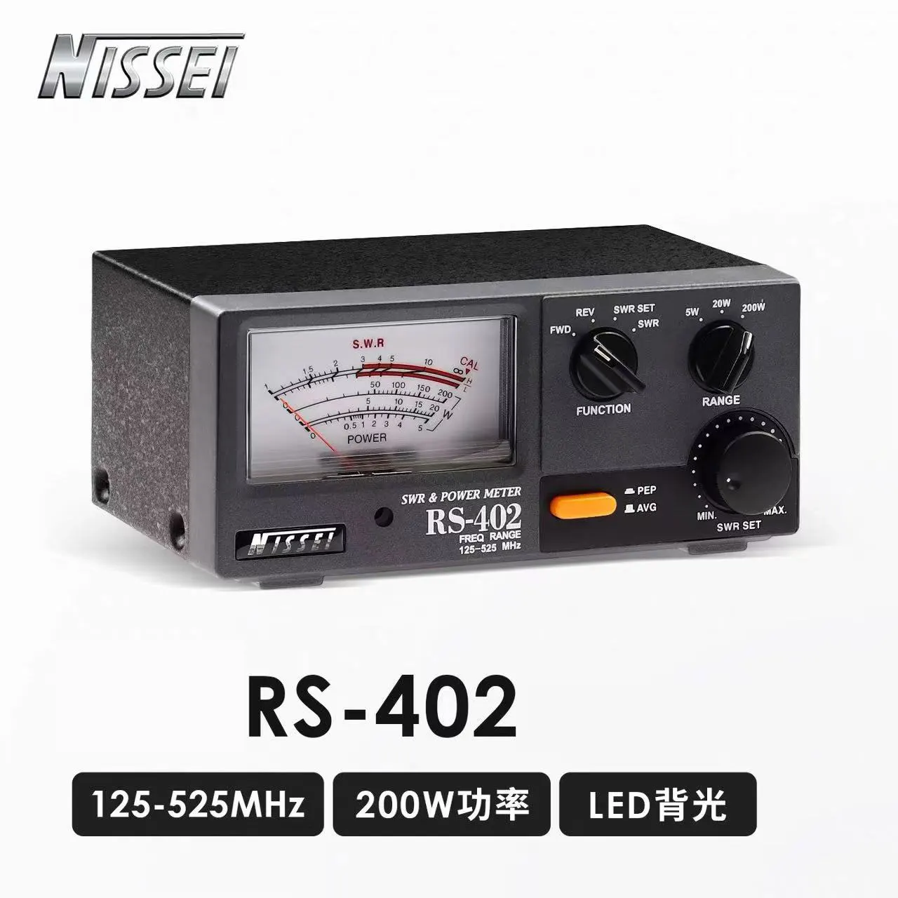 

Измеритель КСВ и мощности NISSEI RS-402 — 125–525 МГц (диапазоны UHF/VHF) — Аналоговый дисплей — 200 Вт