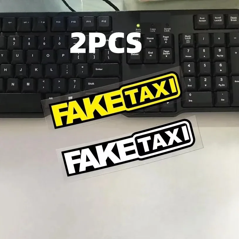 2PCS/SET Fake Taxi Text Sticker,Waterproof Vinyl Decal for Car Window,Funny Auto Decor,Holiday Gift