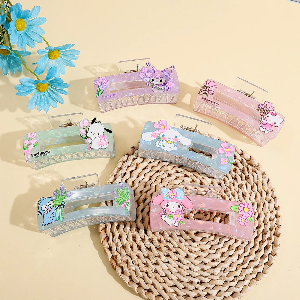 

1 шт./случайный набор из 3 шт. милых заколок для волос Sanrio Hello Kitty, аксессуары для волос My Melody