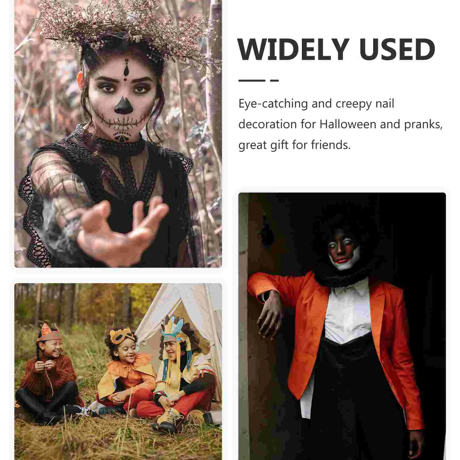 10 قطعة مجموعات الأظافر الملونة للهالوين خدعة ماكياج الدعائم DIY بها بنفسك الأظافر وهمية إصبع المزحة الساحرة زي أصابع البلاستيك ل تأثيري