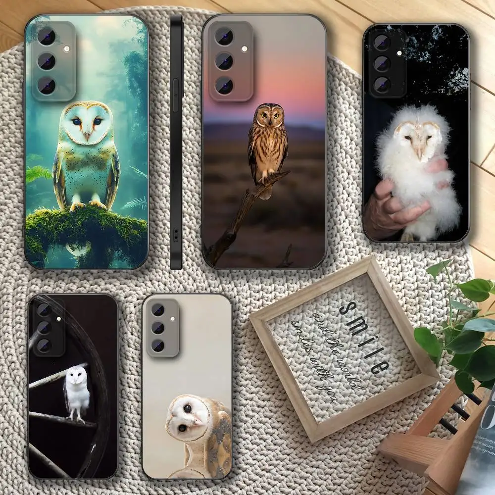 

Pet Owl Phone Case For Samsung S 25,24,23,22,30,21,10,9,Ultra,Plus,Lite,FE,4,5 G Soft Black Case