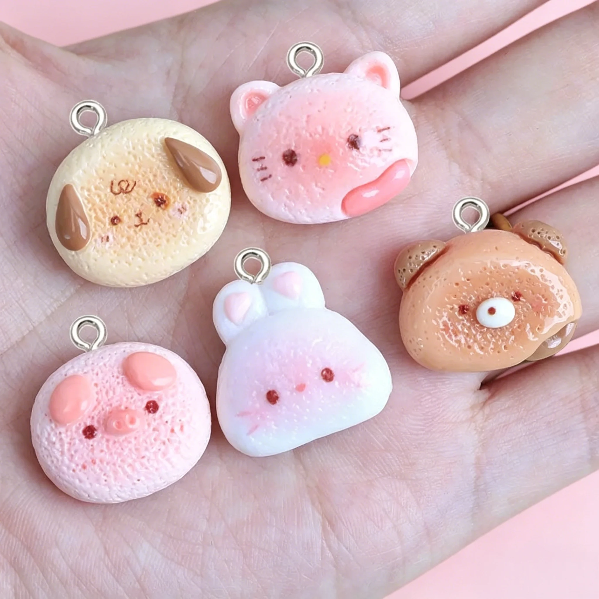 Resin Art Keychain - 10 Peças de Charms de Resina