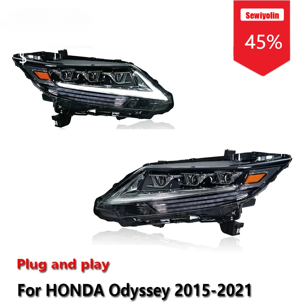 

Sewiyolin автомобильные светодиодные фары в сборе для HONDA Odyssey 2015-2021, противотуманные фары DRL, стоп-сигнал, указатель поворота, Plug and Play
