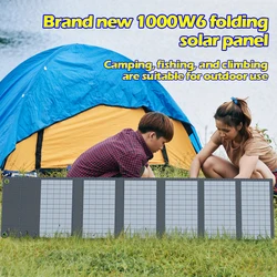 1000W Solar Panel Portable Folding Bag USB+DC Output Solar Charger Outdoor Power Supply for Home Mobile Phone Power Generator