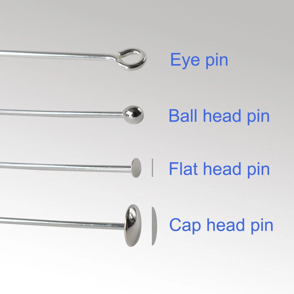 925 Sterling Silver head pins for jewelry making supplies, t needle pins, 1 Piece