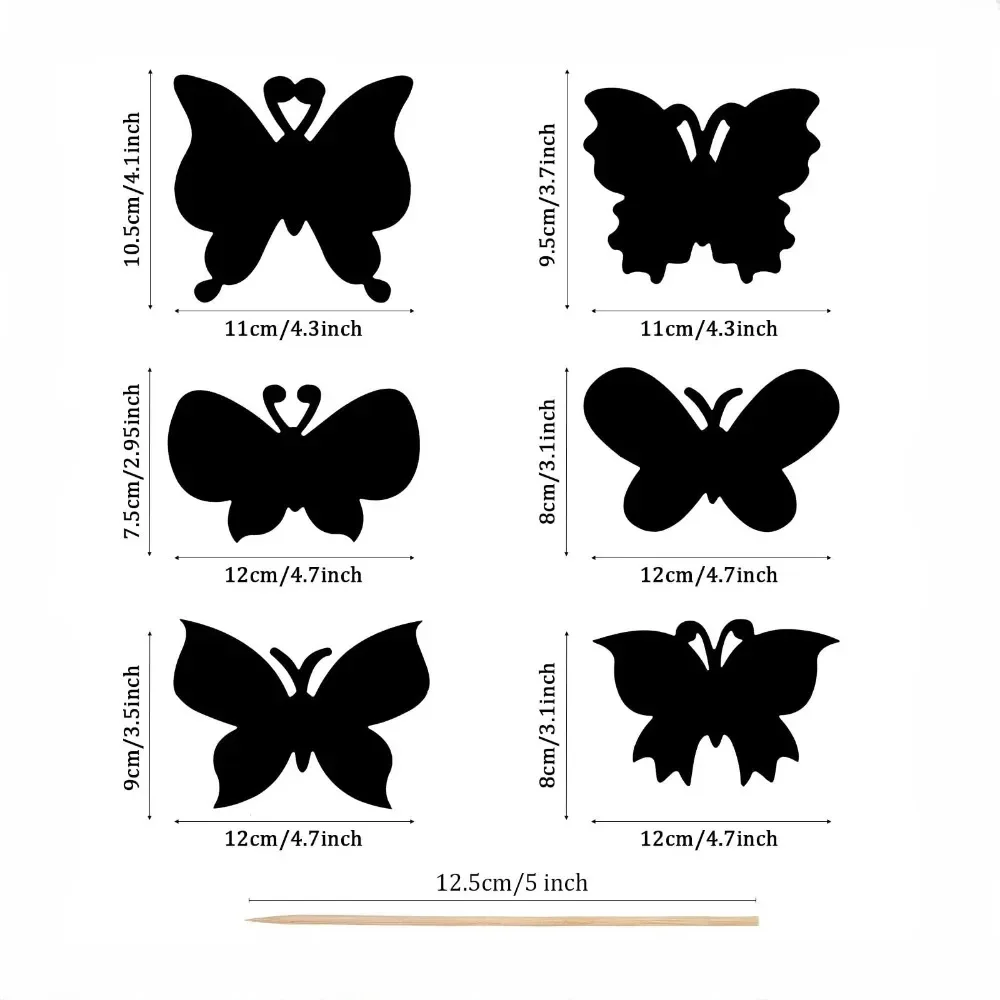 6/12 pezzi Set Magic Scratch Art Butterfly Scratch Drawing Paper segnalibri bambini pittura libro creativo Card Sticker giocattolo educativo