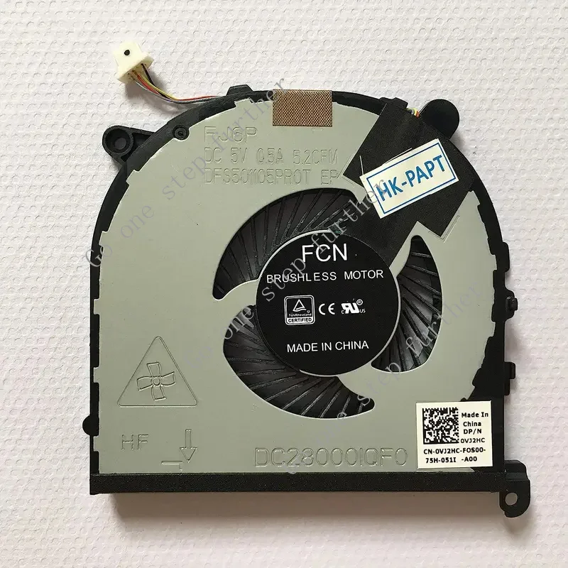 DIXSG Replacement Fan for Dell XPS 15 9560 Left Side CPU Cooling Fan 4-Pin 4-Wire, DP/N: CN-0VJ2HC 0VJ2HC VJ2HC