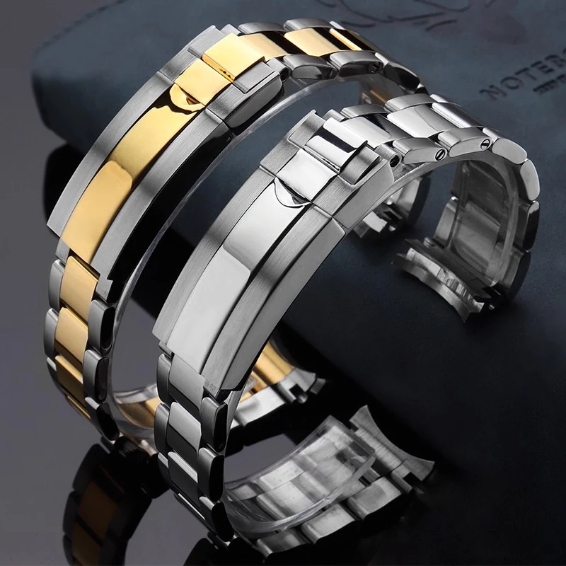 Solid stainless steel Watchbands For Rolex steel band Ditona the diver Watch Chain 20mm Men's and women's watch straps