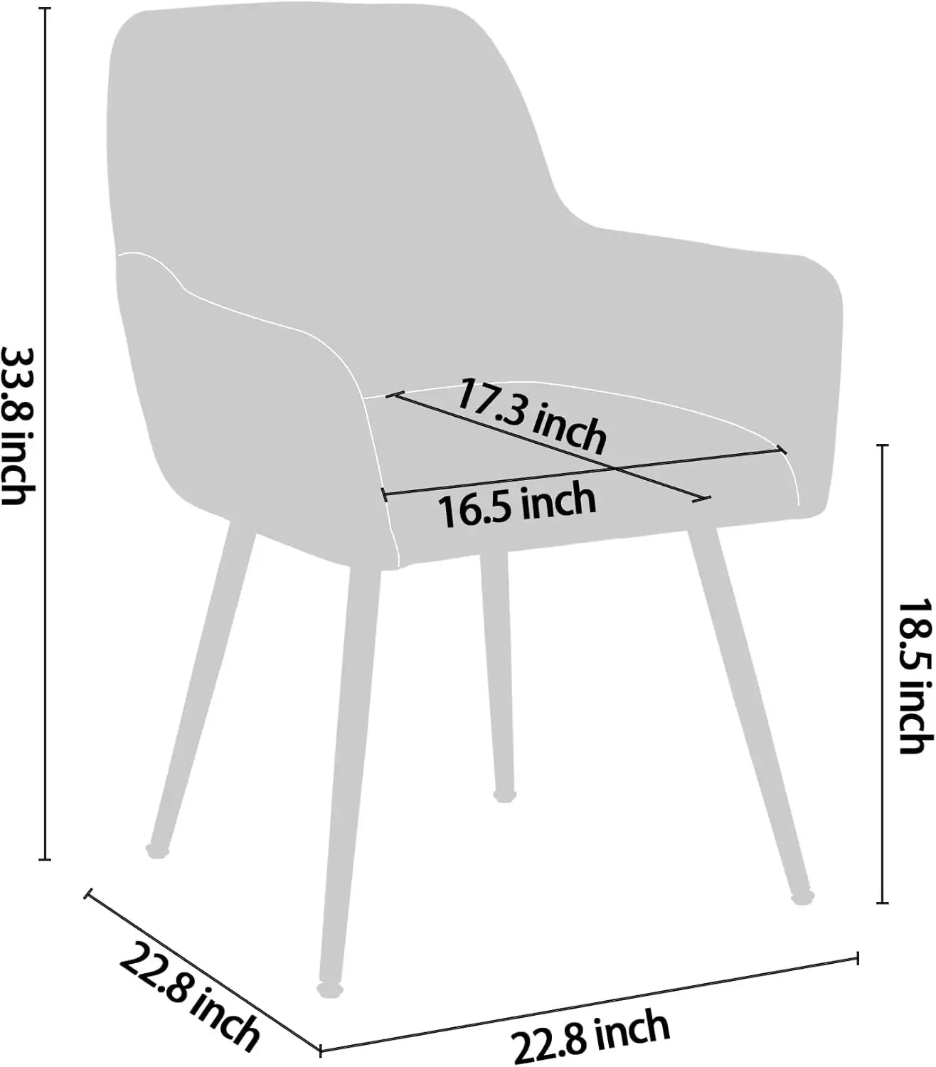 Living Esszimmer-Akzentsessel Club Guest mit schwarzen Metallbeinen, 2er-Set, Beige