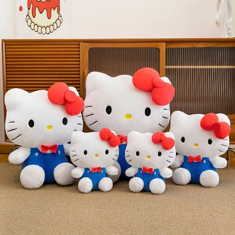 귀여운 헬로키티 봉제 인형 산리오 귀여운 헬로키티 인형 어린이 생일 선물 발렌타인 선물 소녀용 부드러운 인형