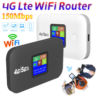 4G LTE Wireless WiFi Router 150Mbps Pocket WiFi Modem with Sim Card Slot Portable MiFi Modem Car Mobile Wifi Hotspot Dongle