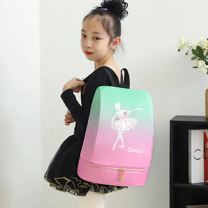 Little Girl Backpack Children\'s Ballet Dance Storage Shoulder Bag Fashion Patchwork Kids Fashion Latin Kindergarten Backpack