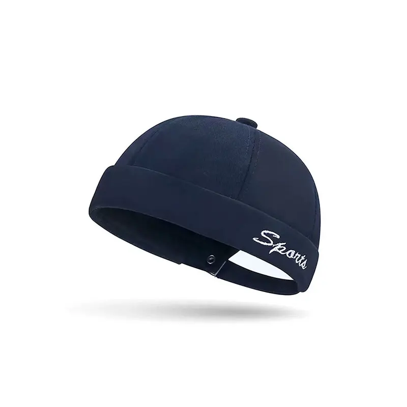 Vintage brimless melon cap for men, trendy brand, INS style, European and American street sports casual, letter embroidery landl
