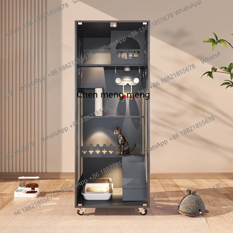 

Небольшая вилла с кошачьим гнездом в помещении, не занимает пространственный дом, балкон, кошачий шкаф из массива дерева