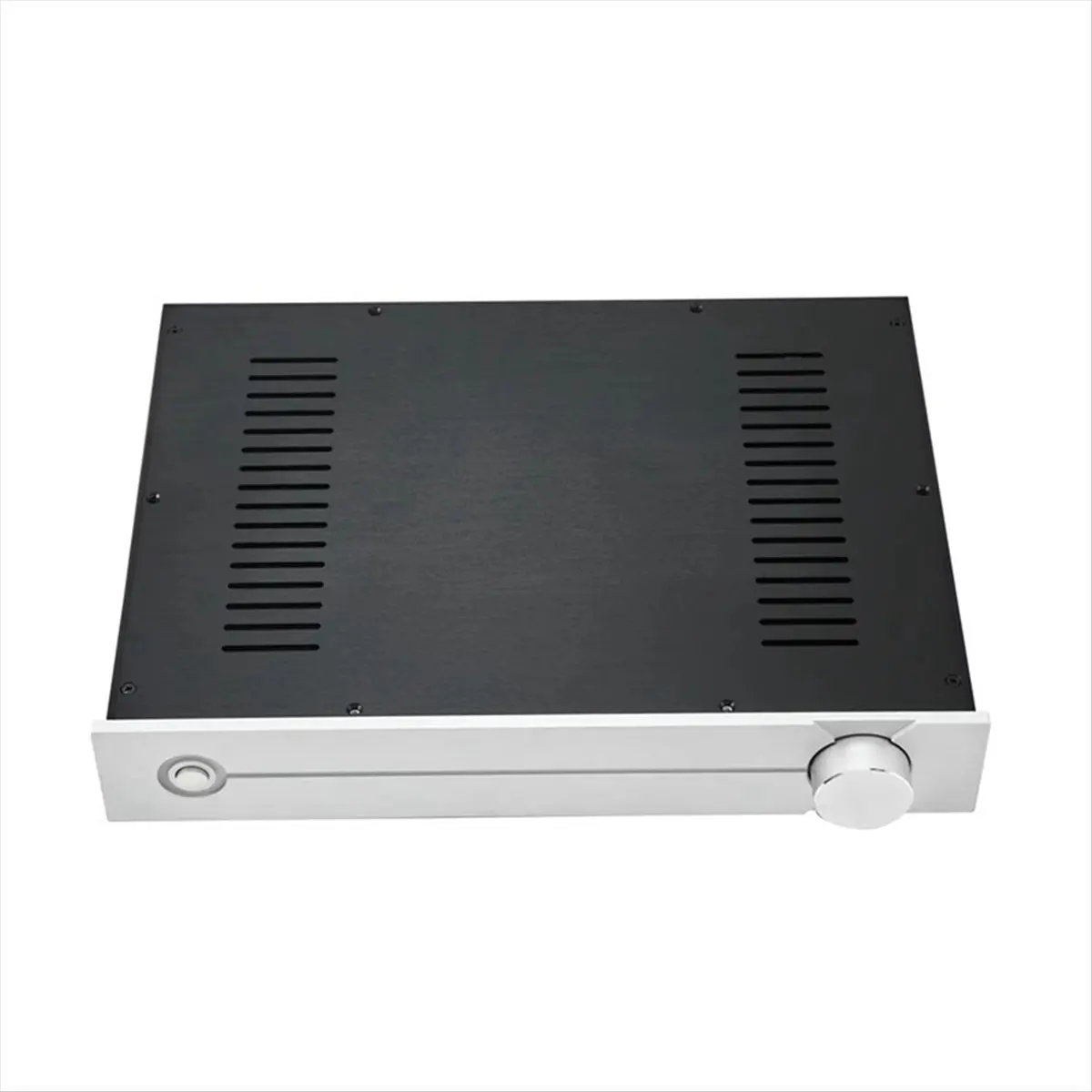 (A23G) CJ-187 All-Aluminum DIY Preamp Case Audio Amplifier Chassis DAC Decoder Box Shell W430 H70 D310 Black