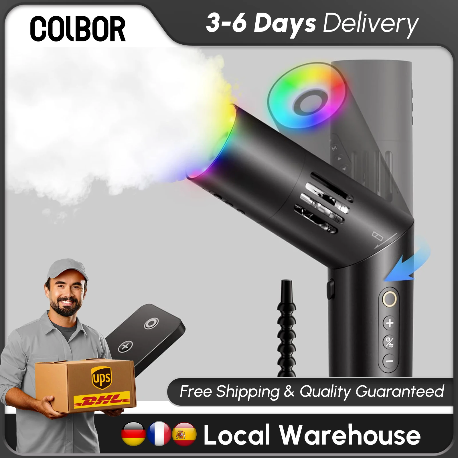 Image of 【EU LAGER】COLBOR CF5 Tragbare Nebelmaschine 40W Mini Handheld Rauchmaschine Wiederaufladbarer Nebelgenerator für Fotografie Halloween Cosplay