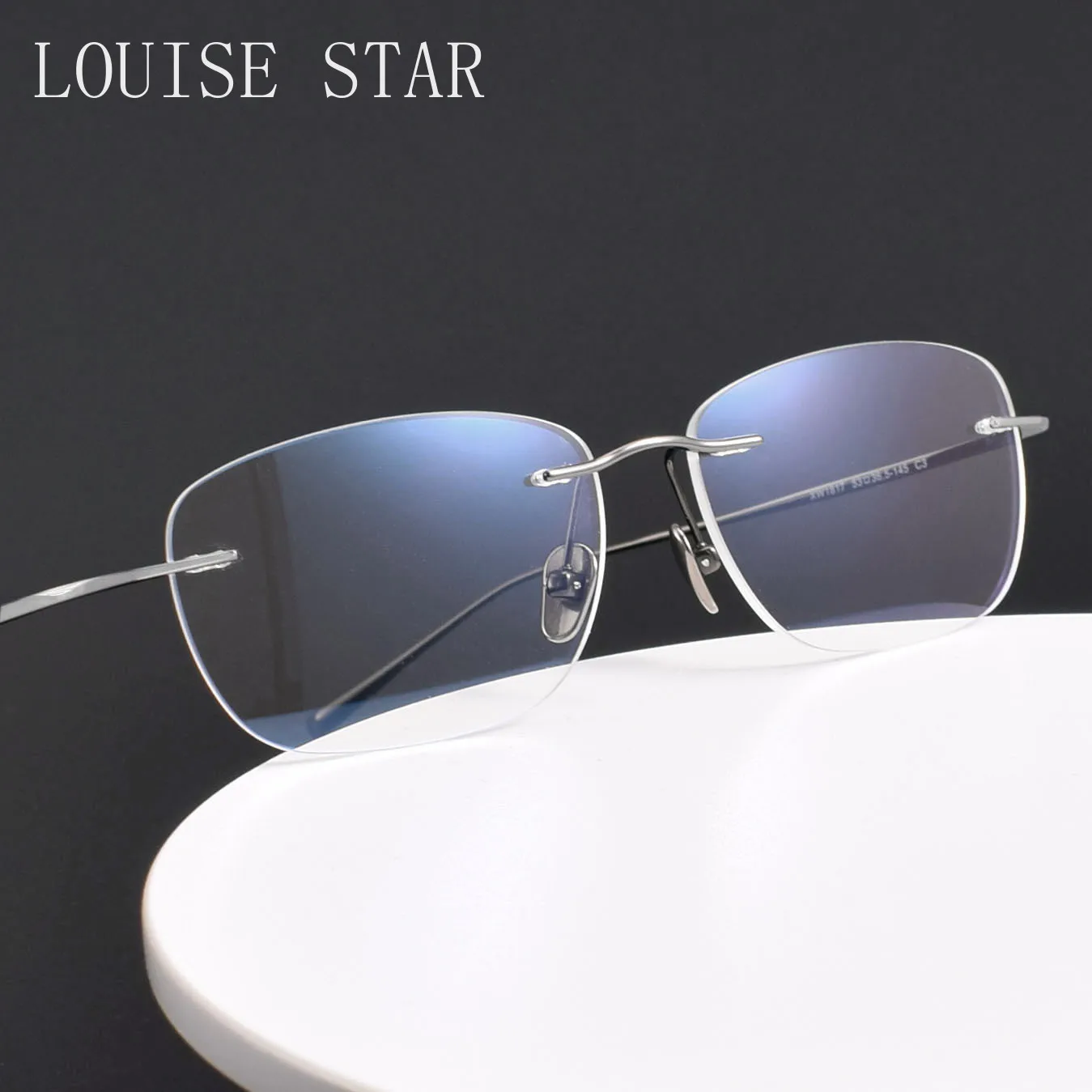 New Ultra Light Pure Titanium Glasses Frame for Men and Women Frameless Glasses, Prescription Glasses for Myopia, Gold Color