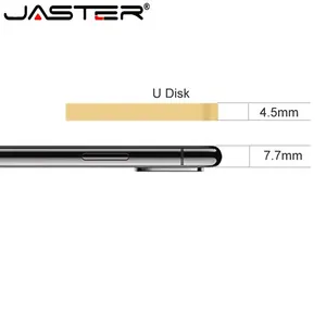 JASTER-Golden USB Flash Drive, Mini Pen Drive, Memory Stick Metal Impermeável, Presentes de Negócios, Dispositivos de Armazenamento, Disco U, 64GB, 32GB, 16GB 6 principais vendas pena drive - №3