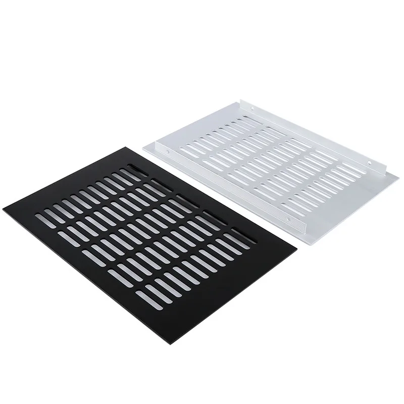 150 مللي متر الألومنيوم مستطيلة خزانة خزانة تنفيس الهواء مصبغة التهوية غطاء ل خزانة مكيف الهواء مصبغة غطاء أسود