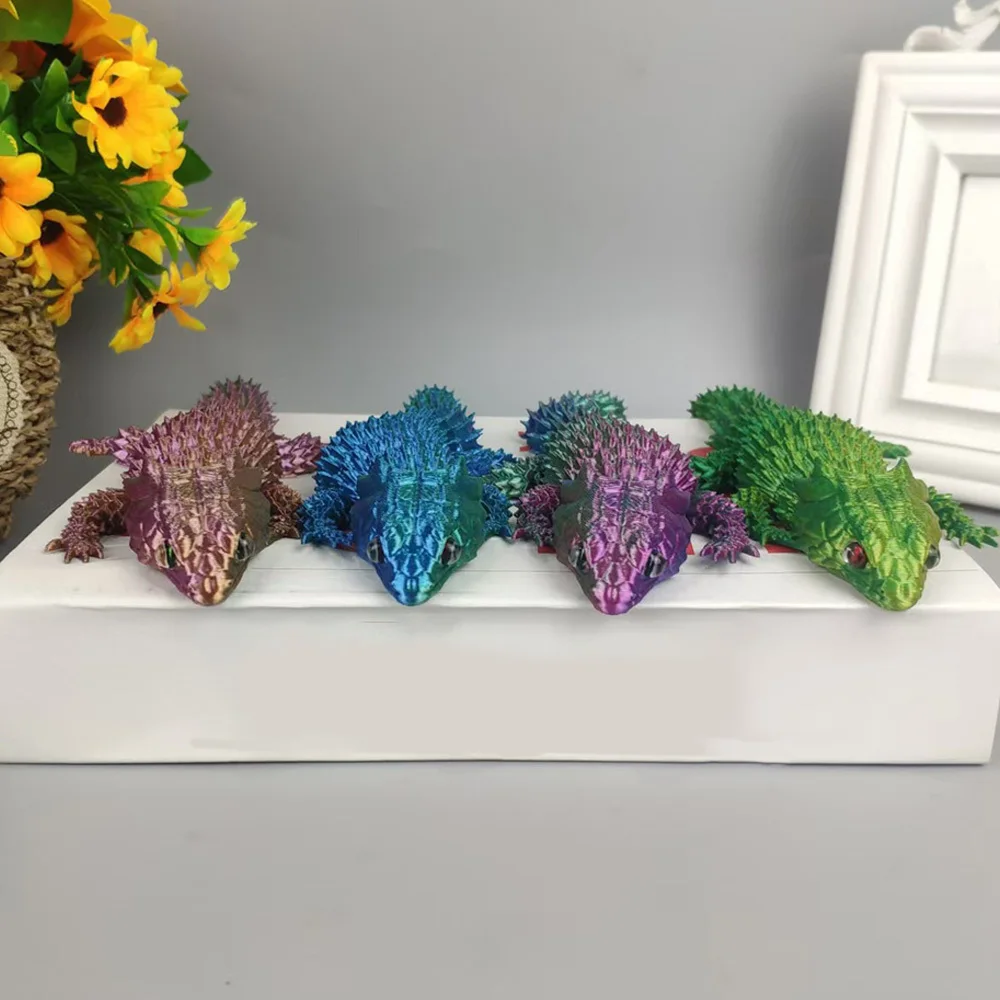 3D Printed Toys Lizards Figures Simulation Model Multi-joint Movable Ornament Decorative Desktop Creativity Novelty Kids Gifts