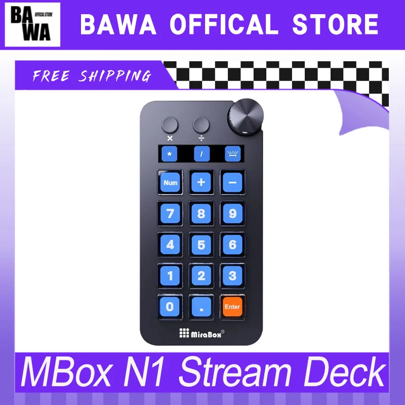 MBox N1 Stream Deck Mini Visual Keyboard 15Key Mirabox StreamDeck LCD Button Live Content Creation Controller Custom Button Gift