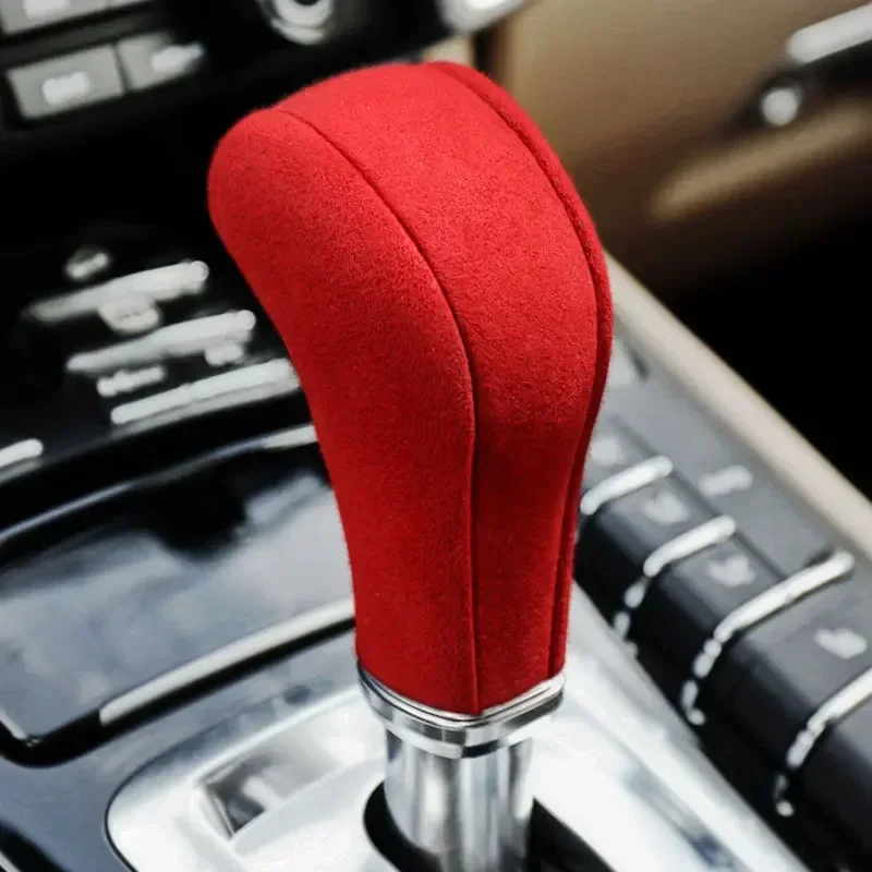 

Car Gear Shift Knob ABS Cover For Porsche Cayenne 2011 2012 2014 2015 2016 2017 Made of Alcantara Suede Interior Trim Parts