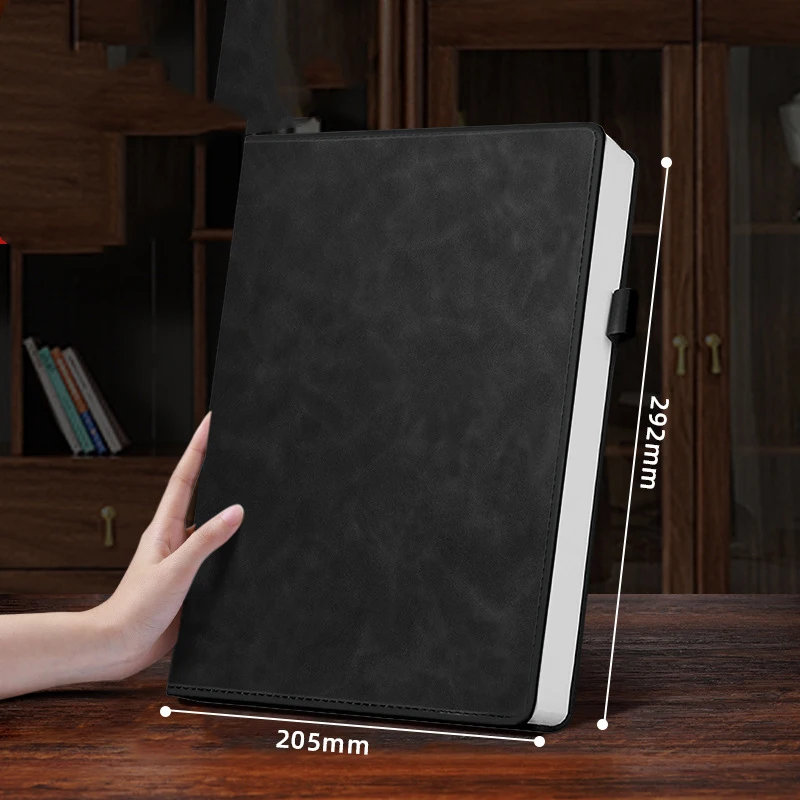 A4 Large Notebook with Pen Plug Thickened Office Note-taking Accounting Business Meeting Work Record Book
